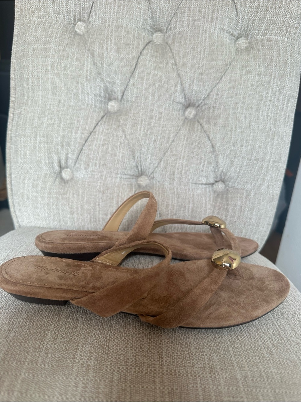The Mila Organic Hardware Thong Slide Sandal